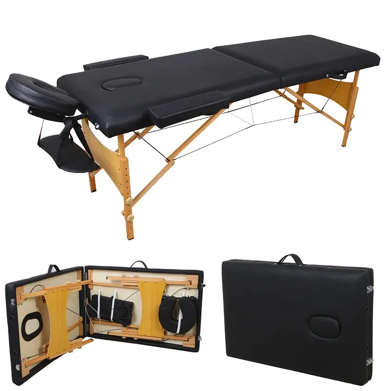 Table de lit de massage professionnelle moderne pour spa et épilation des cils Salon de beauté Équipement de spa thaïlandais pliable et portable