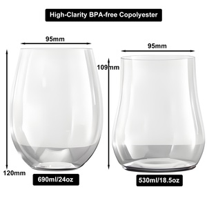 <span class=keywords><strong>Verre</strong></span> à vin en <span class=keywords><strong>plastique</strong></span> brillant <span class=keywords><strong>réutilisable</strong></span>, sans pied, résistant aux chocs, 12 oz, 10,5 oz, 16 oz, pour la promotion - Product Image 2