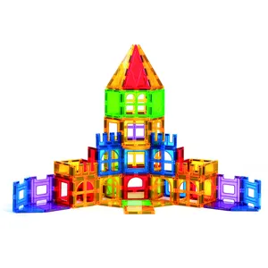 चुंबकीय इमारत ब्लॉकों DIY शैक्षिक खिलौने बच्चों के लिए 100 pcs चुंबकीय ब्लॉक टाइल्स