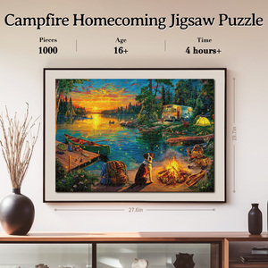 OEM Puzzle Factory Customization 1000 Pieces Campfire Homecoming <b>Jigsaw</b> puzzle for Educational Toy - Product Image 4