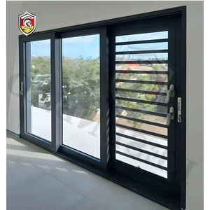 Portes coulissantes extérieures en aluminium à rupture de pont thermique, double vitrage, 2/3/4 rails, avec persiennes, <span class=keywords><strong>pour</strong></span> villas et hôtels - Product Image 1