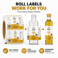 Étiquettes personnalisées pour rouleaux alimentaires, autocollants blancs en BOPP imperméables pour bouteilles d'huile et bocaux avec impression couleur intégrale