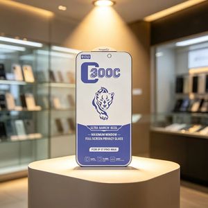 Protection d'écran en verre trempé anti-espionnage, anti-rayures, résistant aux chocs, OEM ODM 300C pour iPhone 18Pro Max, vente en gros - Product Image 1