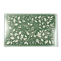 Tapis de souris en verre trempé coloré avec repose-poignets en silicone souple, anti-traces de doigts, facile à nettoyer, verre trempé sérigraphié