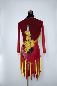 Puede ser variada de baile latino Falda corta Falda de baile rojo - Product Image 4