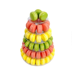 6层聚氯乙烯聚酯塑料马卡龙塔展示架支架，带手提箱 - Product Image 2