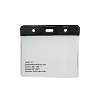 Porte-badge horizontal en vinyle PVC Bestom, barre de couleur, format gouvernemental, pochette pour carte d'identité, porte-badge horizontal en vinyle PVC Bestom, barre de couleur