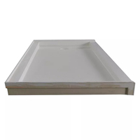 Receveur de douche en pierre artificielle de luxe à profil bas, surface solide, étanche, pour salle de bain