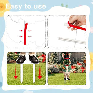 Grand lapin et poussin gonflables de Pâques transfrontaliers avec lumières LED pour la décoration de patio extérieur et de jardin de printemps - Product Image 6