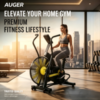 Bicicleta de Ejercicio Comercial con Resistencia por Aire y Brazos Móviles, Monitor LCD para Entrenamiento Cardiovascular de Cuerpo Completo HIIT