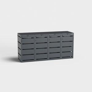 Galvanised Steel Dustbin Box for Home Garden 12L Rectangular WPC Metal Wood <strong>Wheelie</strong> <strong>Bin</strong> Lid Dustbin Cover Square Pattern <strong>Bag</strong> - Product Image 2