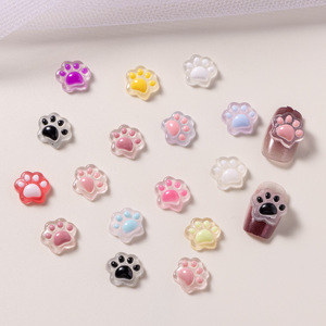 Nouveaux Breloques d'Ongles Patte de Chat Colorées et Adorables TSZS, Ornements 3D en Résine de Dessin Animé pour Manucure DIY, Vente en Gros pour Ongles à Presser - Product Image 1