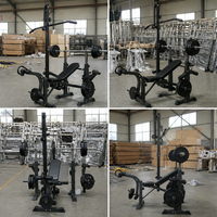 FRS Appareil de musculation multifonction pliable tout-en-un pour la maison, avec développé couché, poulie dorsale et extension des jambes, équipement de fitness commercial