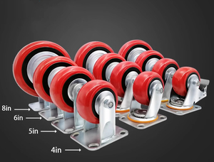 Roda Giratória Vermelha de <span class=keywords><strong>PU</strong></span> de 3 Polegadas de Média Capacidade MILLMISS Personalizada em Promoção - Product Image 4