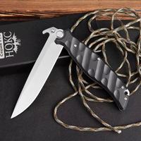 Couteau pliant d'extérieur - Outil de survie multifonctionnel portable haute dureté, couteau à fruits anti-lame coupante, ambidextre en plastique