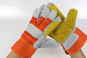 Guantes de soldadura de cuero de vaca Reforzados Resistentes a impactos y al calor EN407 Guantes de cuero antichispas - Product Image 4