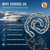Chaîne d'ancre à maillons courts en acier inoxydable 316, norme marine DIN766, diamètre 4 mm, accessoires pour kayak, bateau pneumatique, yacht, bateau