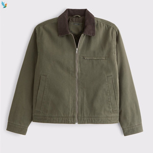 <span class=keywords><strong>Giacca</strong></span> di tela da lavoro lavata Vintage Casual in cotone 100% di moda personalizzata ricamata all'ingrosso - Product Image 6