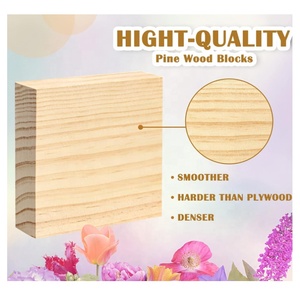 DIY Projects Pine <strong>Wood</strong> Board Wooden Square Blocks Craft <strong>Panels</strong> <strong>Unfinished</strong> <strong>Wood</strong> Blocks for Crafts - Product Image 4