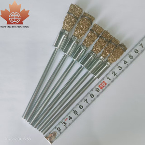 Verlengde draadborstel met koperen plating, industriële kwaliteit, lange steel, roestverwijderende draadborstelbits met koperen plating - Product Image 3