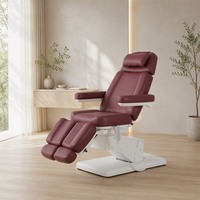 Table de massage électrique à 3 moteurs, réglable en hauteur, avec dossier et repose-jambes, pour spa, salon de beauté, soins du visage, capacité 200 kg