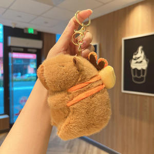 Porte-clés en peluche Capybara avec design de saucisse grillée et poisson Koi, breloque de sac en peluche Kawaii pour cadeau et décoration - Product Image 3