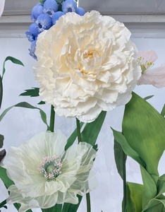 Grandi <span class=keywords><strong>fiori</strong></span> decorativi alti Set di <span class=keywords><strong>fiori</strong></span> di papavero di Organza di peonia di carta per la decorazione della festa nuziale - Product Image 3