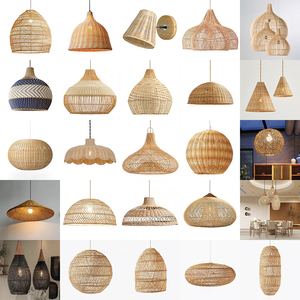 Lampada a sospensione in vimini di bambù in Rattan di bambù in tessuto naturale stile asiatico - Product Image 4