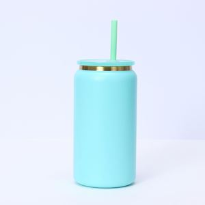 Gold-plated 304 Stainless Steel Insulated <b>Gift</b> Cup 16oz Plastic-coated <b>Large</b>-capacity Straw Car Cup Customizable Cross-border - Product Image 2