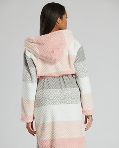 Factory Waffle Fleece Hooded <strong>Dressing</strong> <strong>Gown</strong> <strong>Ladies</strong> Soft <strong>Warm</strong> Winter Wrap Robe Nightwear Custom Polyester Bathrobes Women Luxury - Product Image 4