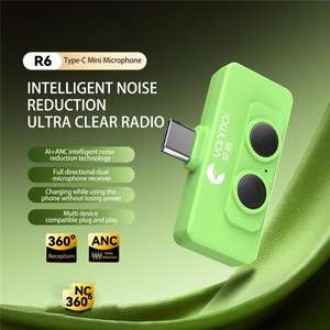 Microfono Mini Type-C R6 per Vlogging/Registrazione con AI + ANC <span class=keywords><strong>e</strong></span> Riduzione Intelligente del Rumore - Product Image 4