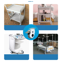Roue pivotante médicale en caoutchouc thermoplastique TPR de 125 mm (5 pouces) avec frein, pour lit d'hôpital