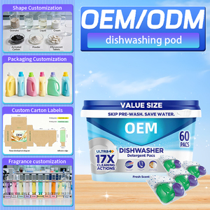 Cápsulas de <span class=keywords><strong>Detergente</strong></span> para Lavavajillas Ecológicas OEM 3 en 1, Fórmula Todo en Uno, Eliminación de Grasa, Prevención de Cal, Eliminación de Manchas - Product Image 1