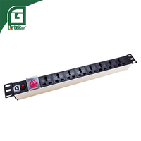 GETEKnet 1U 19 \ "Unité de distribution multiprise universelle US EU UK PDU 10A 15A 16A à montage en rack avec options 8 10 20 32 voies