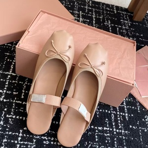 Zapatos Planos de Ballet de Cuero Genuino para Mujer, Diseño de Alta Calidad con Lazos de Seda y Satén, Pantuflas Casuales para Caminar, Aptas para Todas las Temporadas - Product Image 5