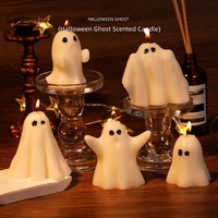 Vela Aromática de Cardamomo para Halloween, Combustión Estable, Cera de Soja Mezclada, Forma Irregular, Vela para Reuniones Festivas, Recuerdo