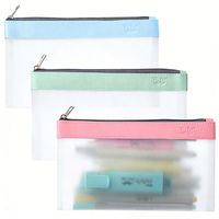 Trousse à crayons Able B9503 multicolores, organiseur scolaire INS, pochette à stylos, pochette portable transparente en plastique avec fermeture éclair