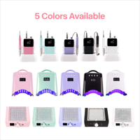 Kit combiné de perceuse à ongles sans fil rechargeable 3 en 1, perceuse à ongles sans balais avec lampe à ongles et collecteur de poussière