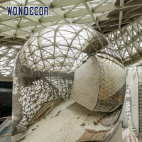 WONDECOR personnalisé grande sculpture intérieure en acier inoxydable de vaisseau spatial abstrait d'art en métal