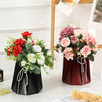 Aqua boîte pour bouquet de fleurs kraft sacs cadeaux en papier emballage en papier en forme de vase boîtes à fleurs pour arrangement de fleurs