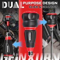 Tournevis à cliquet multifonction à double embout, avec poignée ergonomique à double boule, magnétique et interchangeable