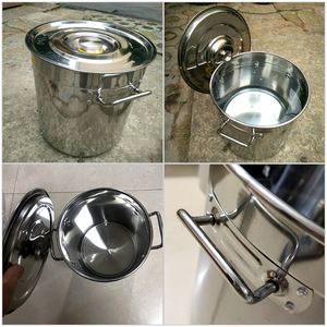 قدر كبير السعة من الفولاذ المقاوم للصدأ 304، وعاء للحساء، برميل لتخزين الطعام محكم الإغلاق مع غطاء، مناسب للغاز والحث الكهرومغناطيسي، تصميم أمريكي - Product Image 2