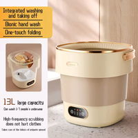 Mini lave-linge électrique pliable en plastique pour la maison, capacité de 13 L, adapté aux dortoirs, pour les vêtements de bébé et les sous-vêtements