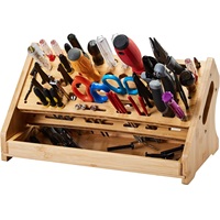 Support de rangement pour tournevis en bambou personnalisé, support d'outils manuels de bureau et organisateur de réparation