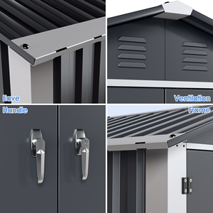 Capanno per Attrezzi <span class=keywords><strong>da</strong></span> <span class=keywords><strong>Esterno</strong></span> 4 X 3 Piedi in Metallo Facilmente Assemblabile Edificio per Deposito <span class=keywords><strong>da</strong></span> Giardino con Legno Trattato a Pressione Naturale - Product Image 4