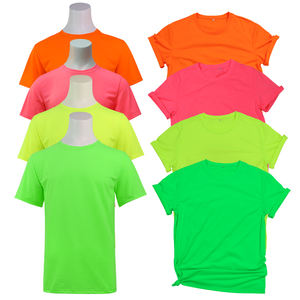 Maglietta da corsa notturna di colore brillante di sicurezza maglietta da <span class=keywords><strong>uomo</strong></span> pesante per bambini in cotone a sublimazione in bianco tinta unita - Product Image 1