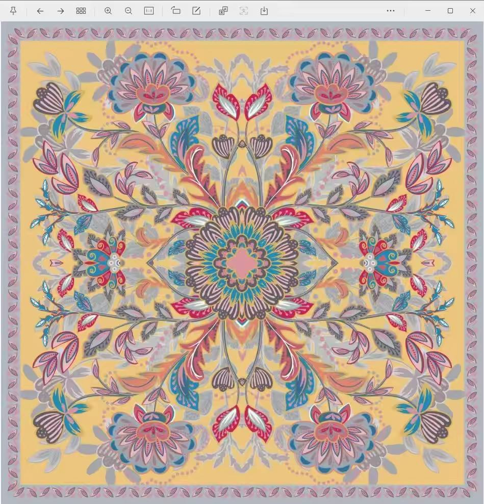 Yellow Base Multicolor Mandala Floral