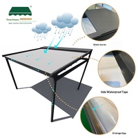 Auvent pliant électrique en PVC pour balcon de villa et hôtel, grand espace extérieur, avec structure en alliage d'aluminium, plusieurs tailles, livraison directe usine