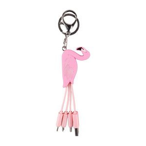 Lindo llavero de PVC con diseño de dibujos animados, logotipo personalizado, cable de datos corto 3D para niñas y mujeres - Product Image 1