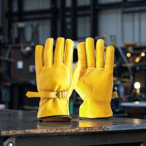 Gants de travail en cuir personnalisables en gros, directement de l'usine, pour la sécurité industrielle, le soudage et la conduite, avec doublure intégrale en coton et aramide - Product Image 5